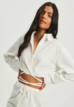 Calli Crop Wrap Shirt