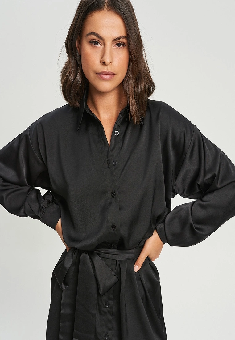 Calli Satin Shirt Dress 6 Calli Satin Shirt Dress - Image 4