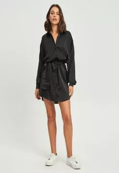 Calli Satin Shirt Dress 12 Calli Satin Shirt Dress -Outlet Clothing Store calli 3182 9978326 5