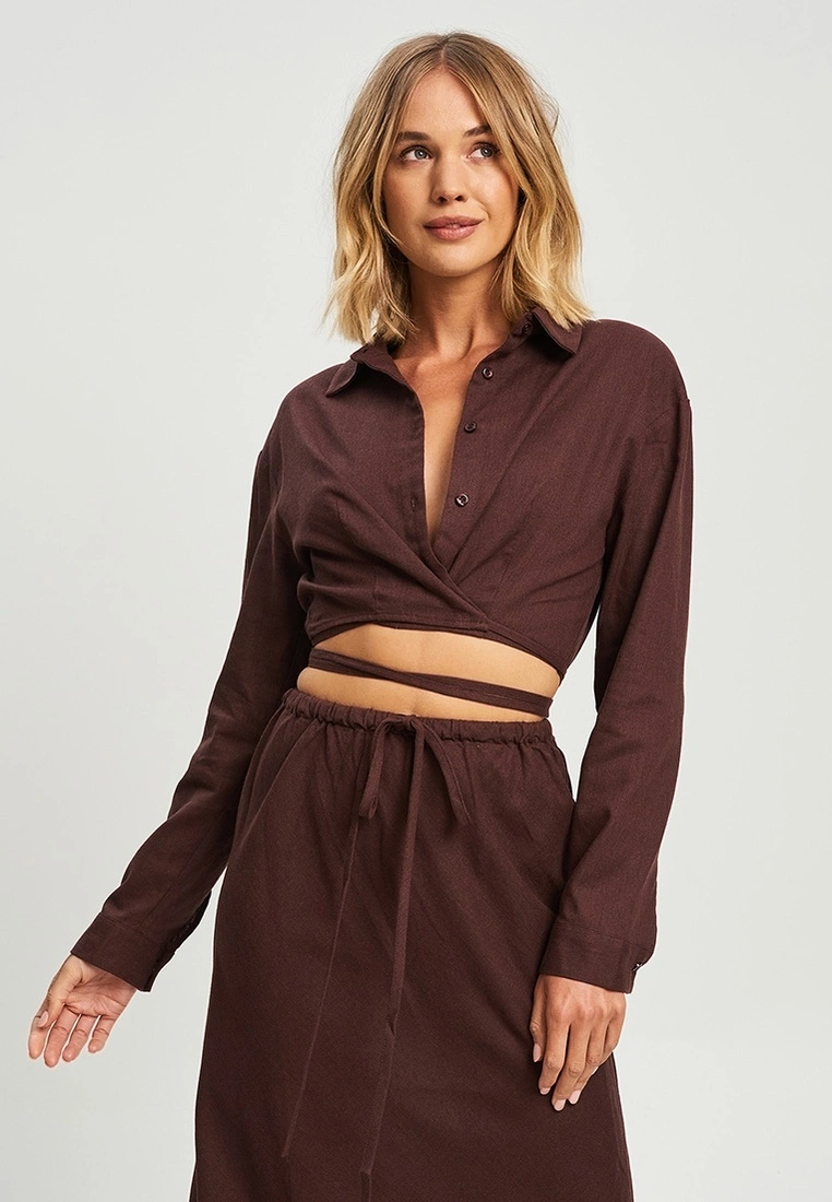 Calli Crop Wrap Shirt 3 Calli Crop Wrap Shirt