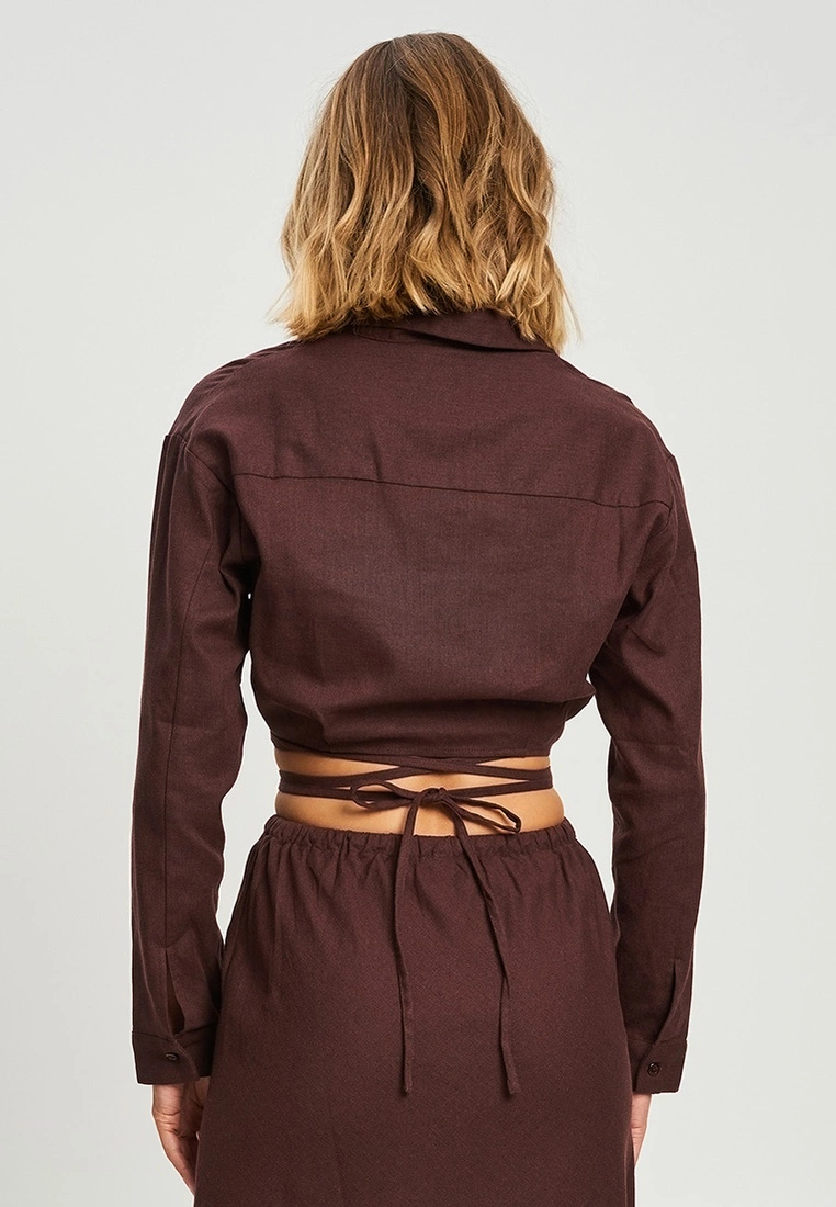 Calli Crop Wrap Shirt 5 Calli Crop Wrap Shirt - Image 3