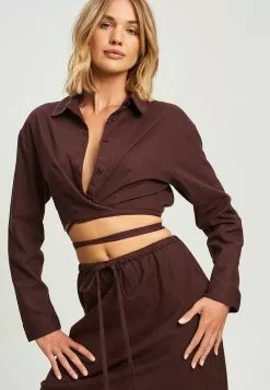 Calli Crop Wrap Shirt 11 Calli Crop Wrap Shirt -Outlet Clothing Store calli 4879 0726616 4