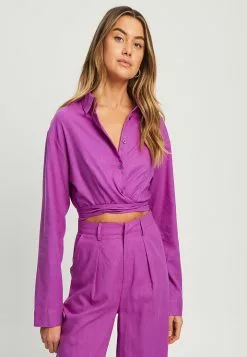 Calli Crop Wrap Shirt