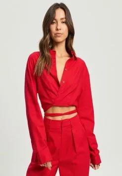 Calli Crop Wrap Shirt